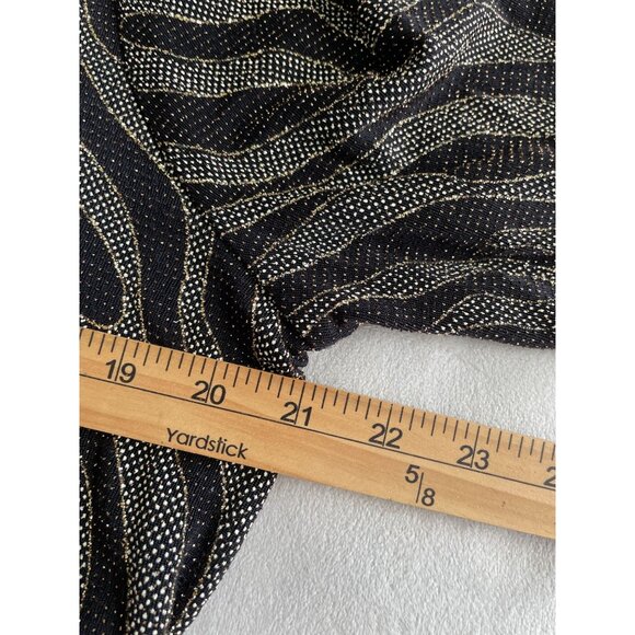 Simply Emma Metallic Zebra Print 1X Blouse Gold Accent Keyhole Neck Whimsigoth - Picture 4 of 8